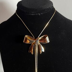 Vintage 1980's Necklace Bolo Style Bow